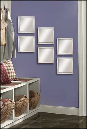 6 Decorative Mirrors in Silver Frame